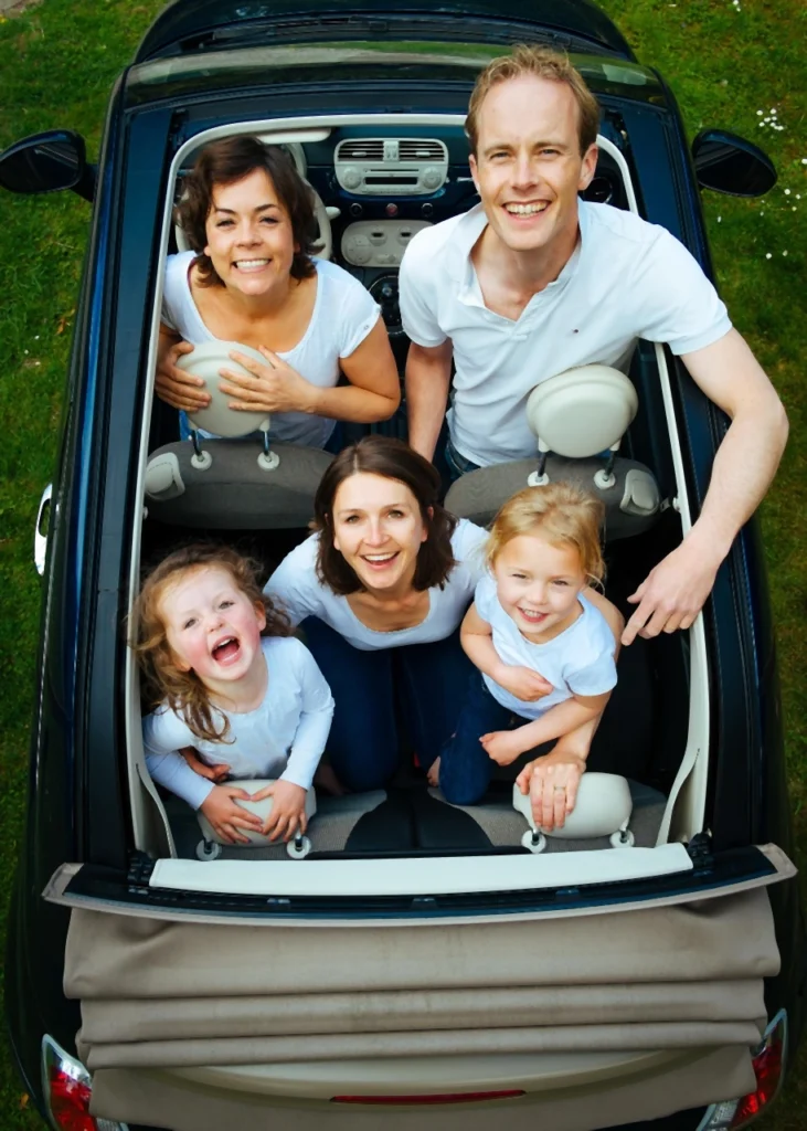 family, car, happy family